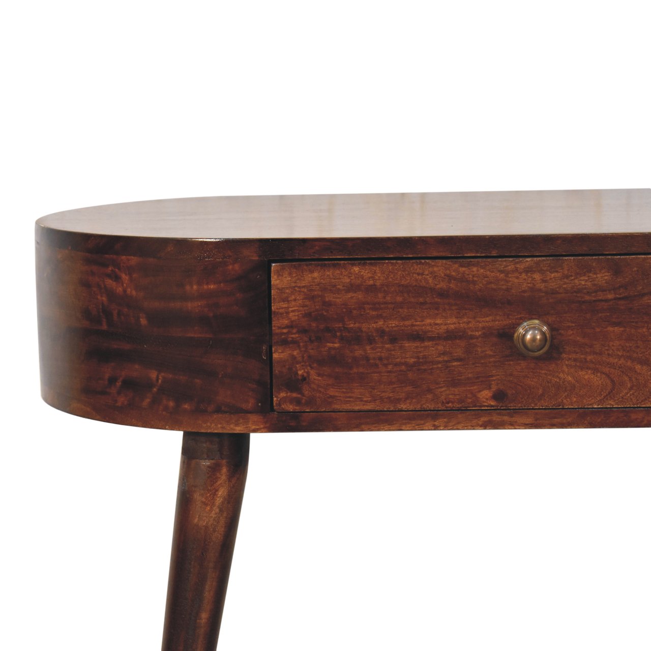 California Walnut Rounded Small Console Table - Image 5