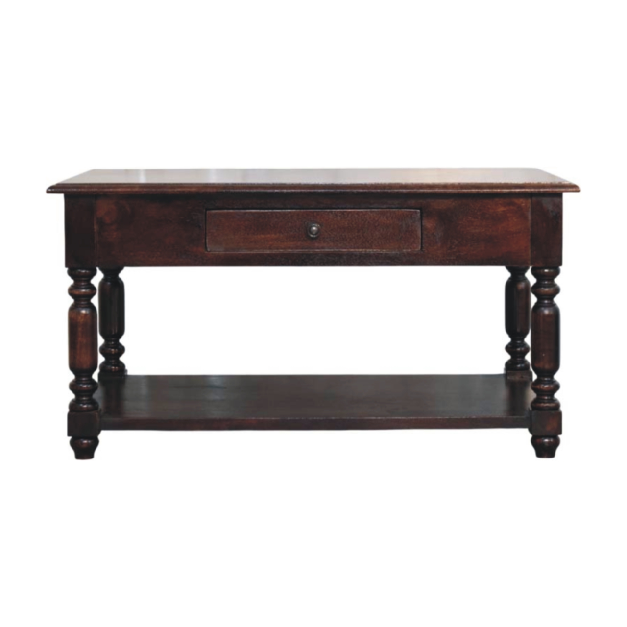 Turned Legs Cherry Console Table
