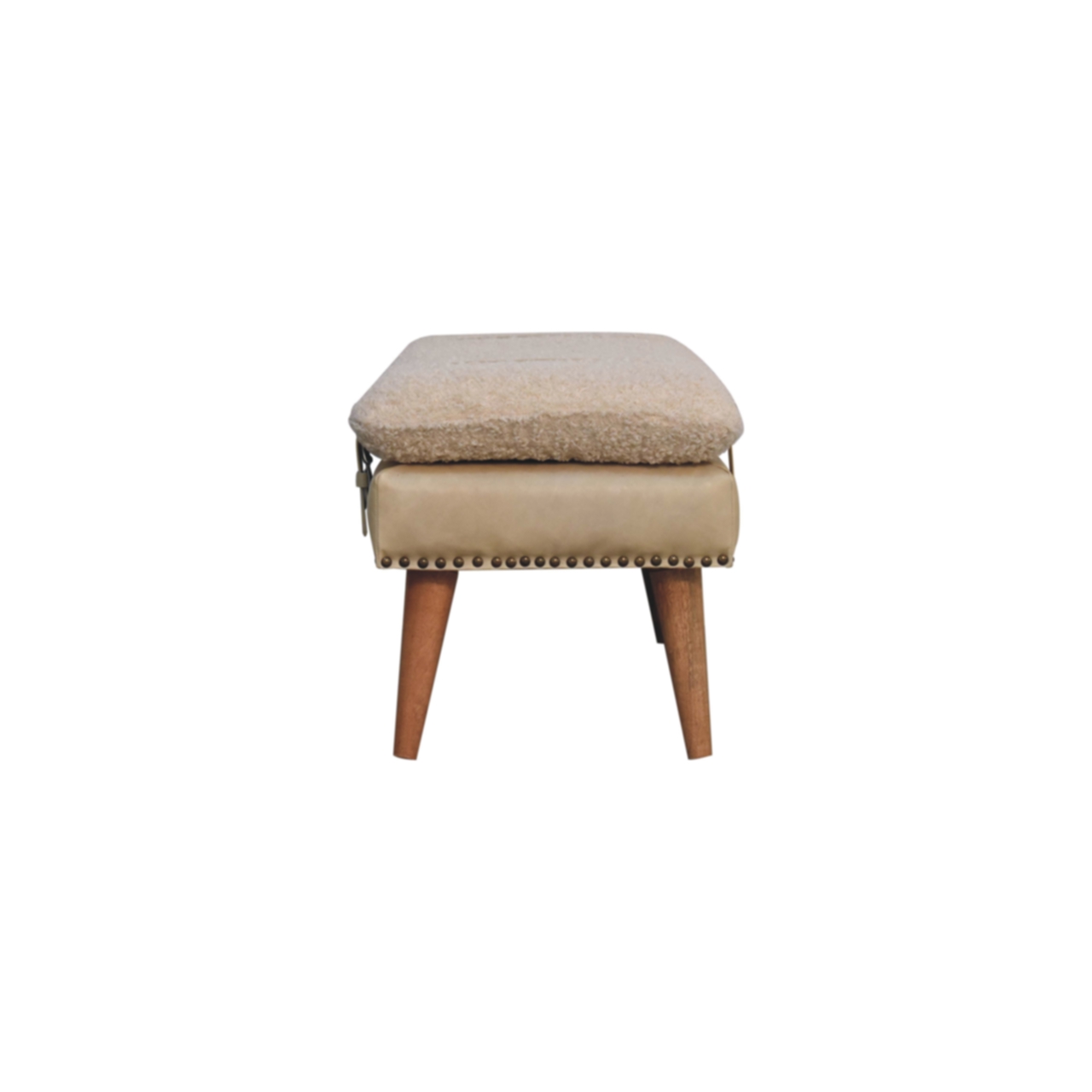 Boucle x Beige Leather Bench - Image 9