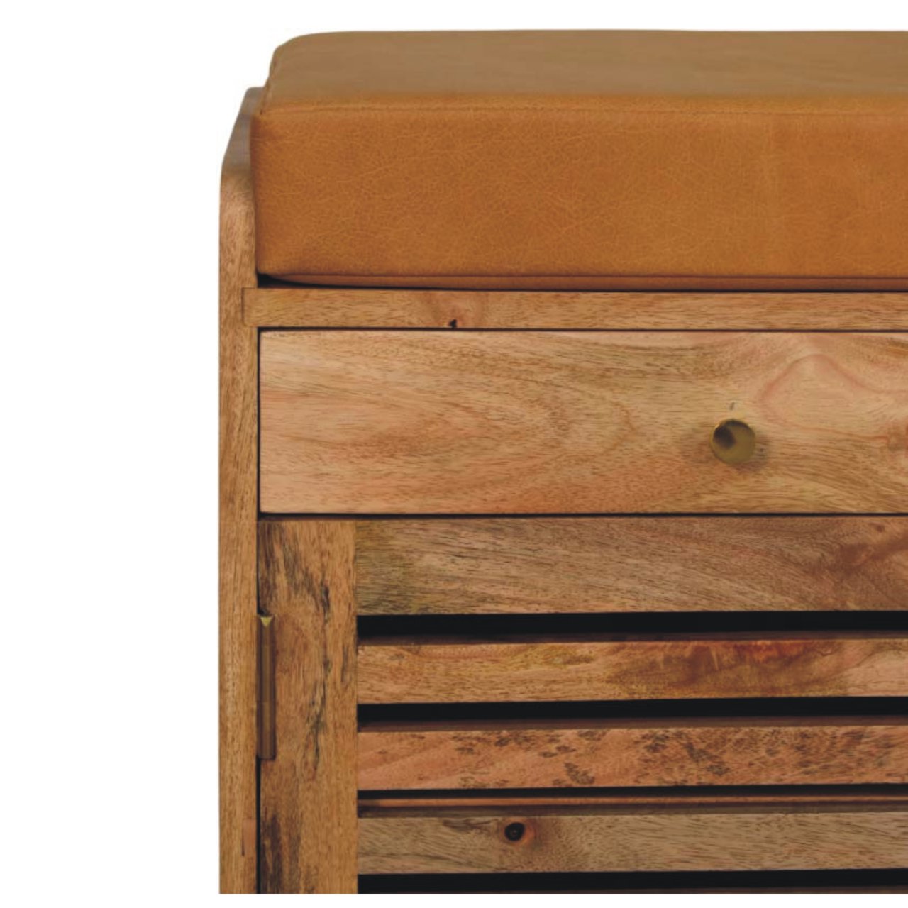 Shutter Oak-ish Shoe Rack with 2 drawers - Image 5