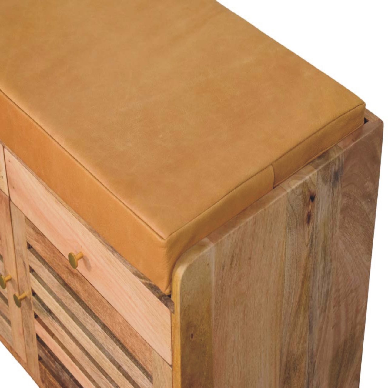 Shutter Oak-ish Shoe Rack with 2 drawers - Image 6