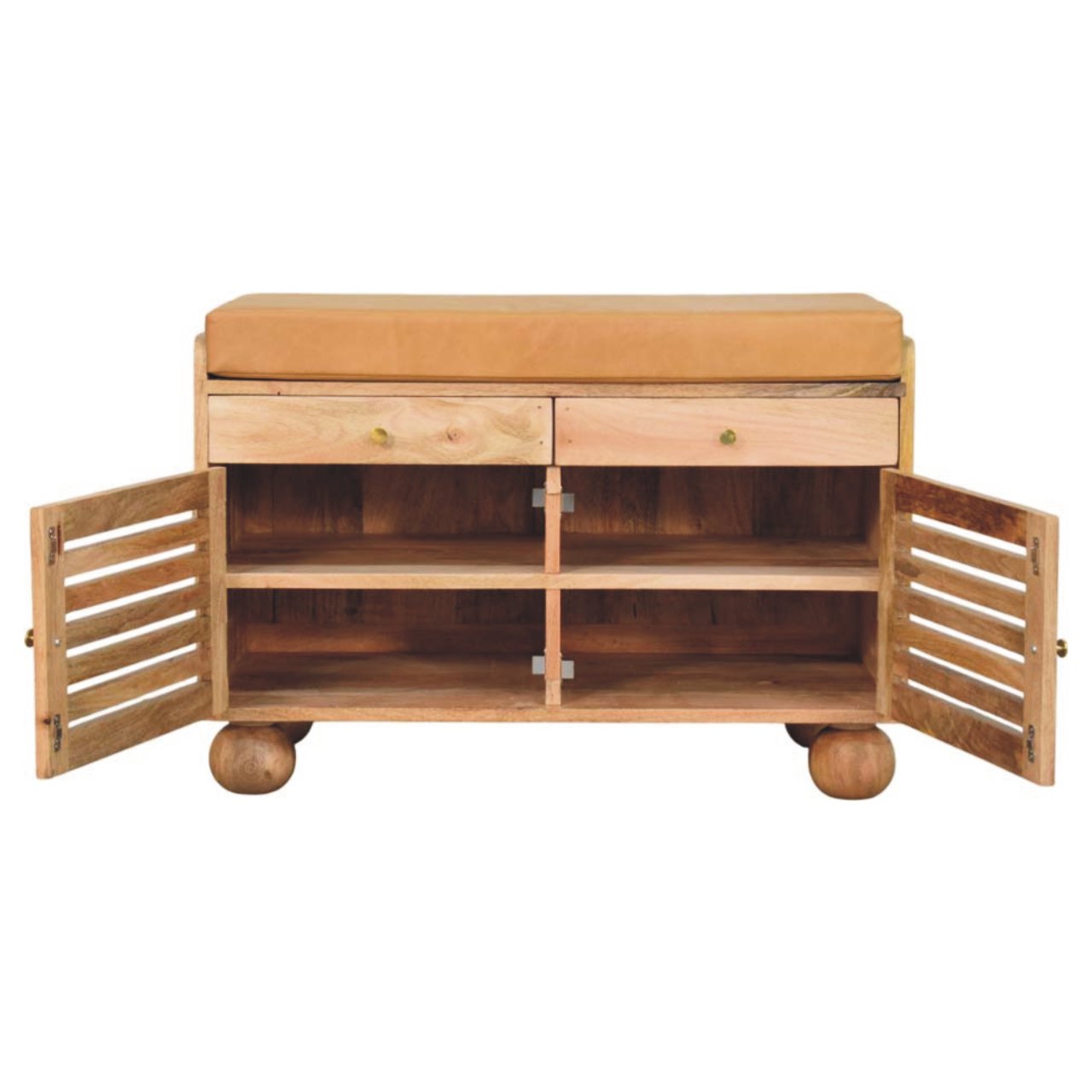 Shutter Oak-ish Shoe Rack with 2 drawers - Image 9
