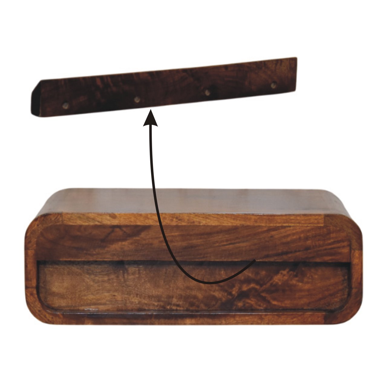 Avora Wall-Mounted Honey Caramel 1 Drawer Nightstand - Image 10