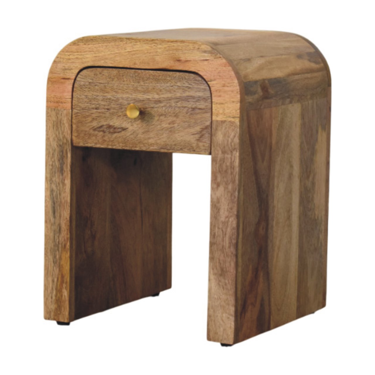 Mini Darcy Oak-ish Nightstand with Curved Edges - Image 2