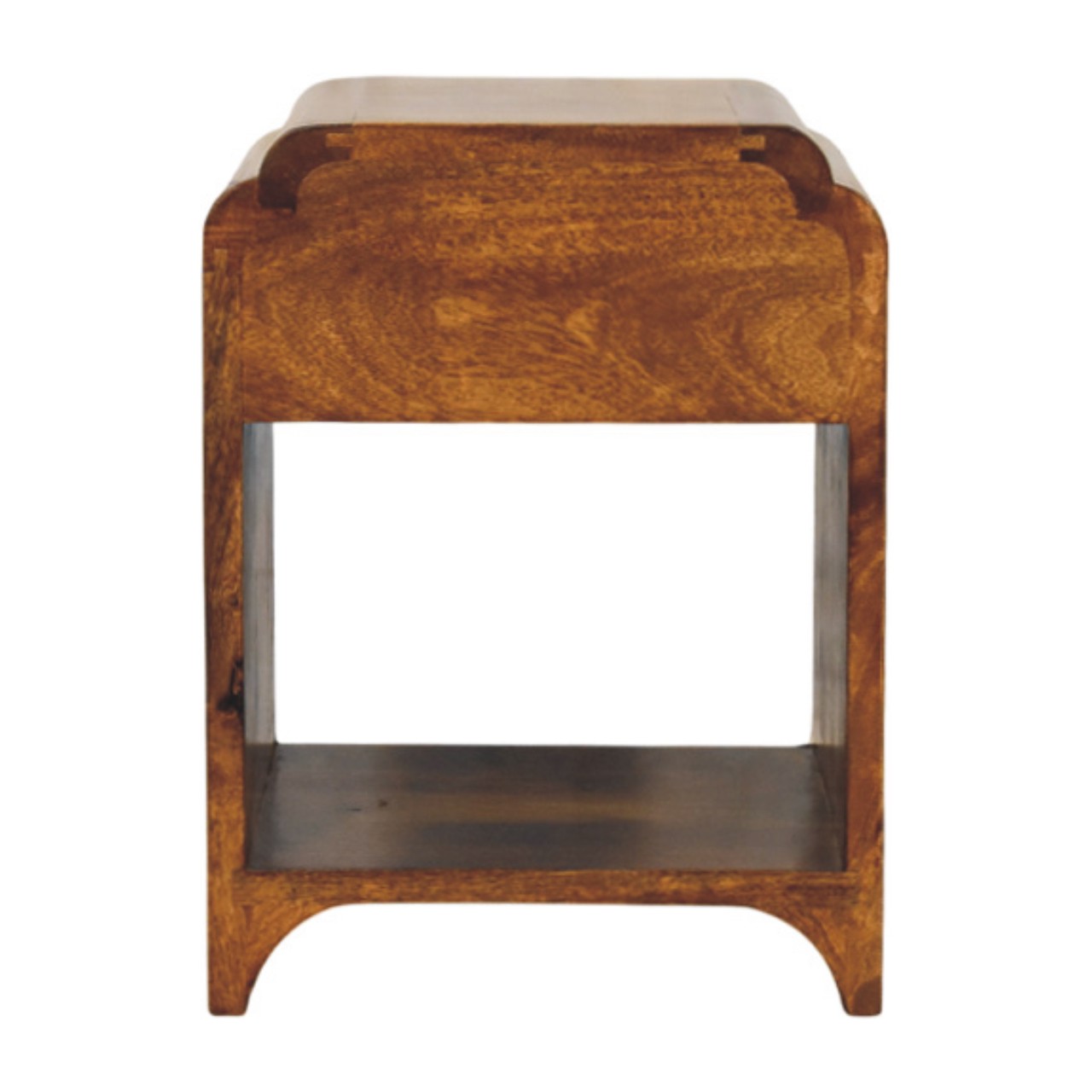 Newton Mini Chestnut Nightstand with a drawer and open shelf - Image 9