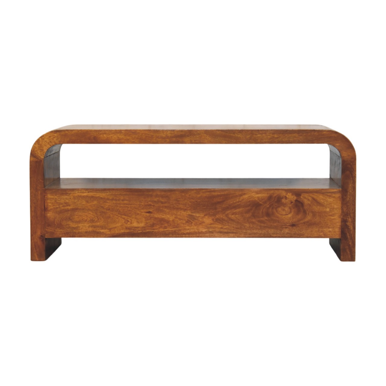 Darcy 3 drawer Open Shelf Chestnut Media unit - Image 10