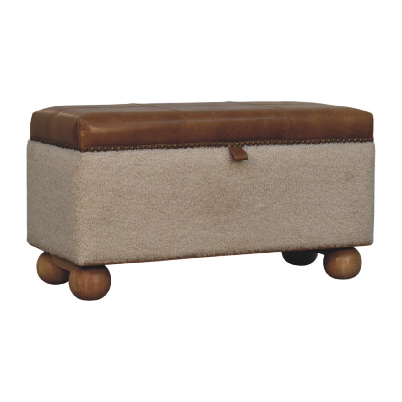 Boucle Lid- up Storage Ottoman - Image 3