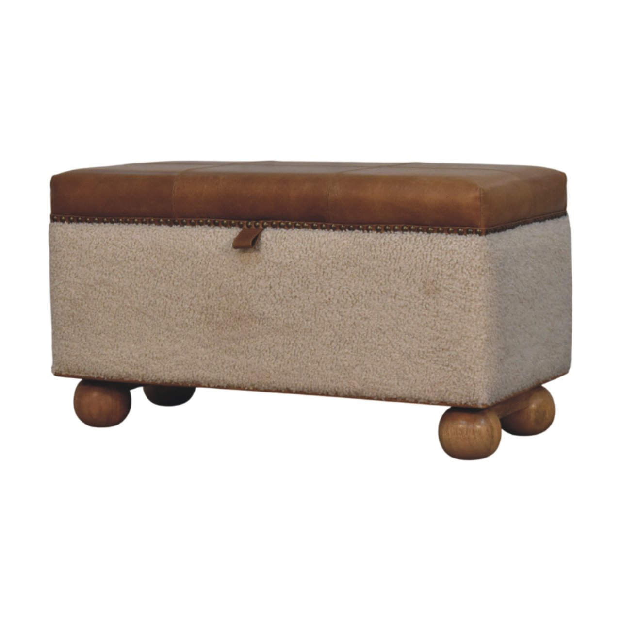Boucle Lid- up Storage Ottoman - Image 4