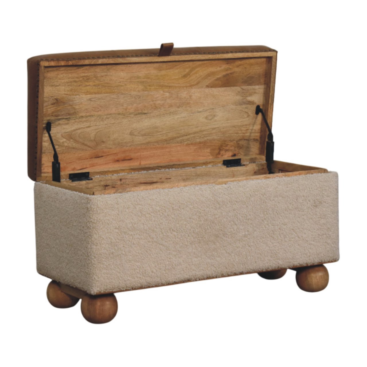 Boucle Lid- up Storage Ottoman - Image 7