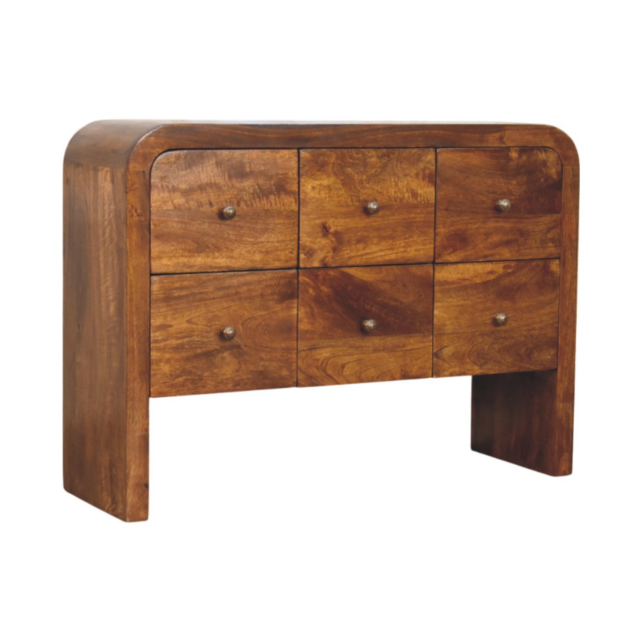 Darcy 3 over 3 Drawer Chest in Chestnut Finish - Image 4