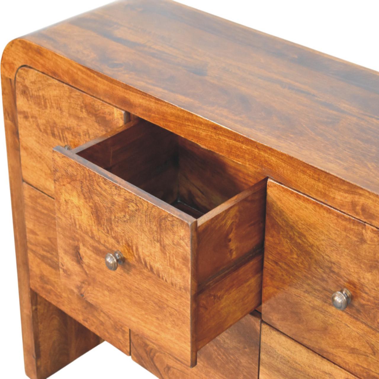 Darcy 3 over 3 Drawer Chest in Chestnut Finish - Image 7