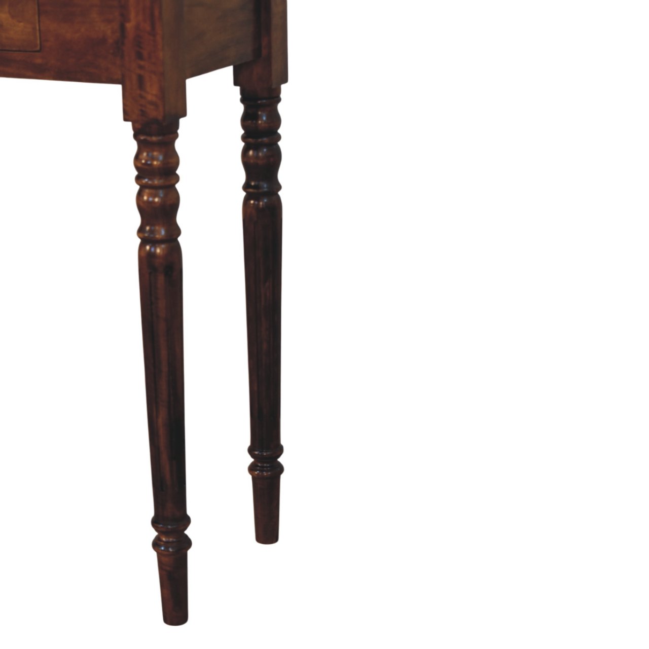 Turned Legs 3 Drawer Chestnut Console - Image 8
