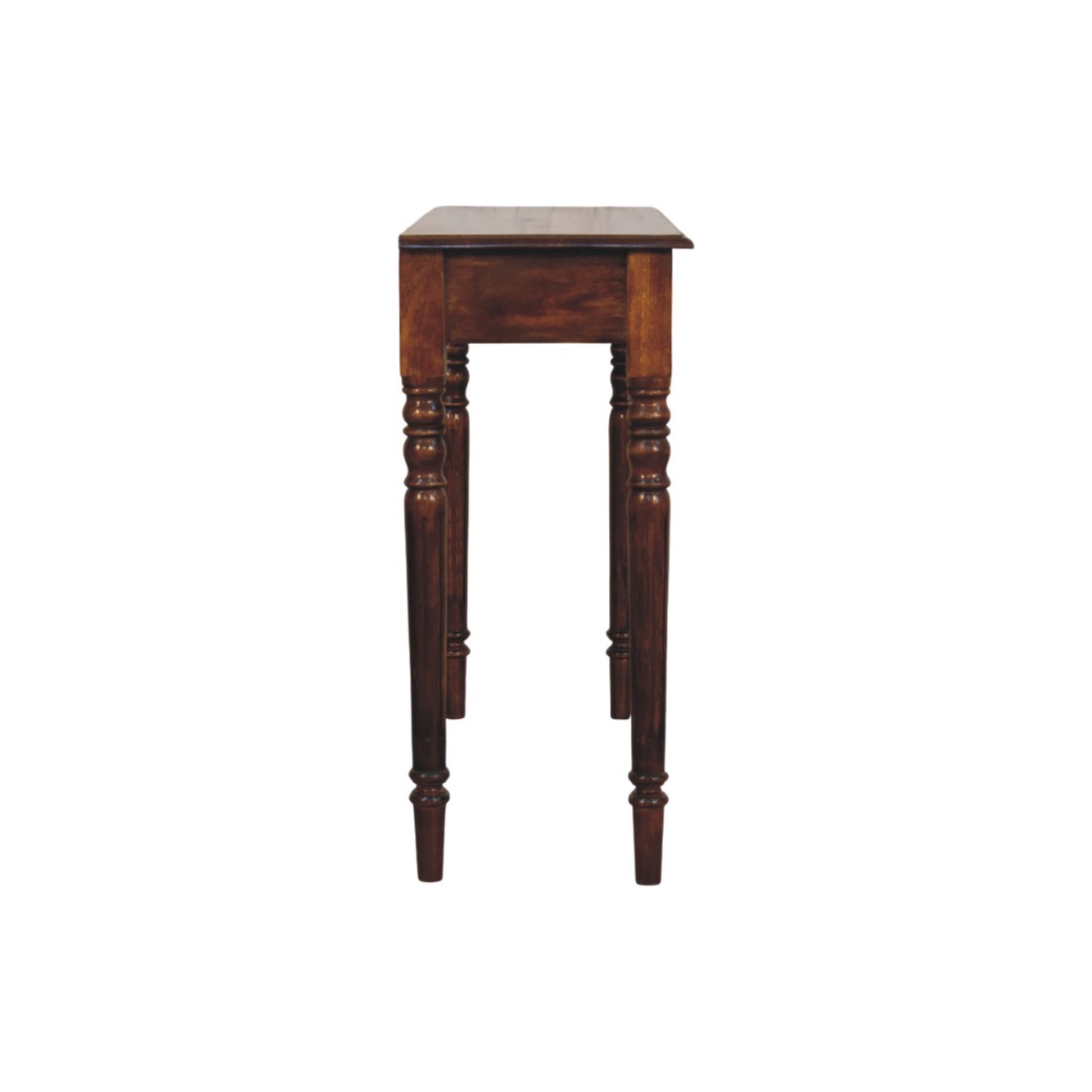 Turned Legs 3 Drawer Chestnut Console - Image 9
