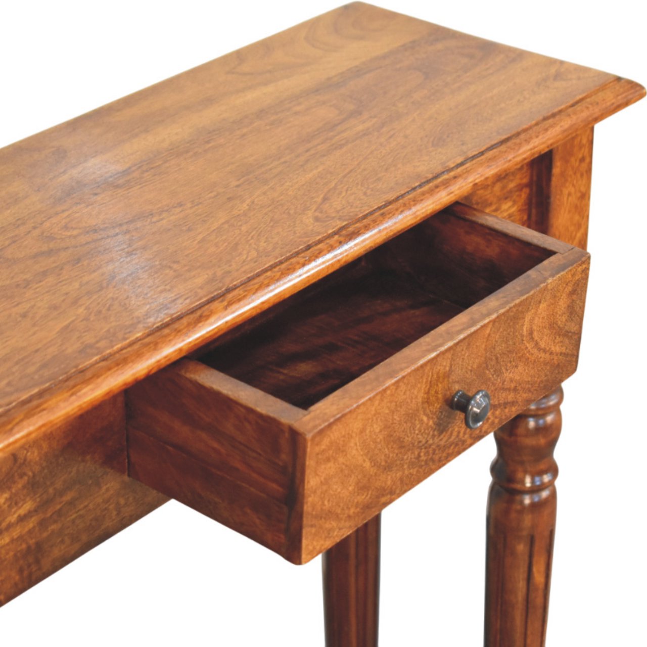 Turned Legs 1 Drawer Chestnut Console - Image 6
