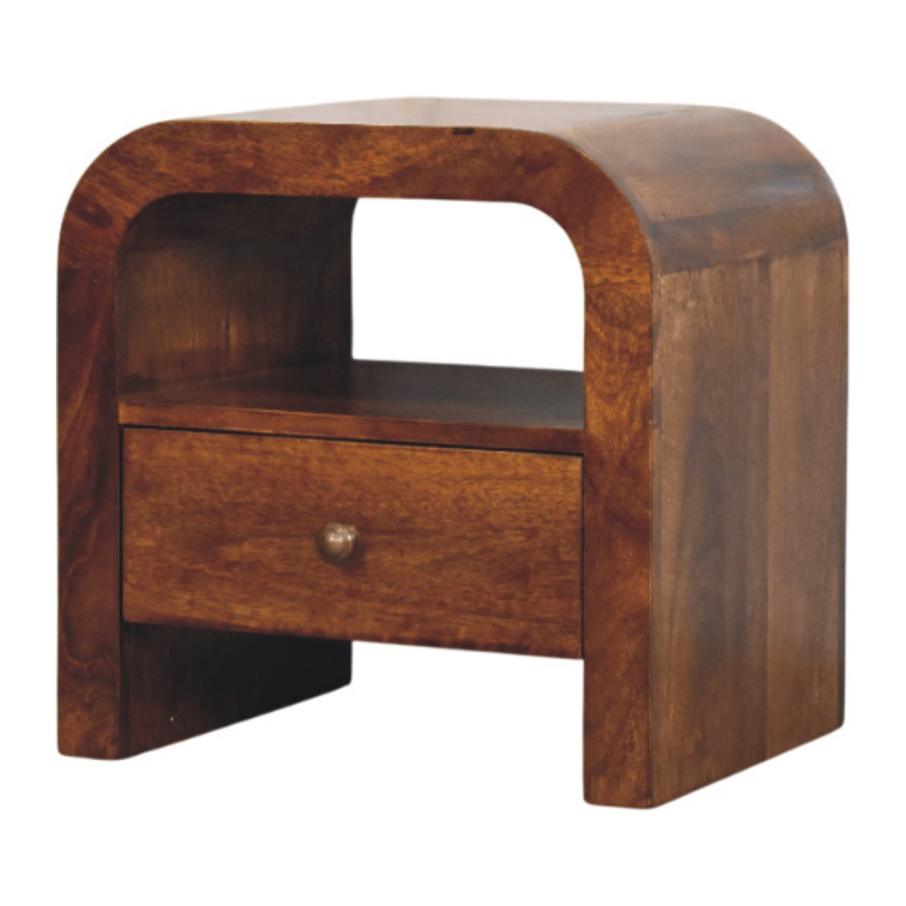 Darcy Chestnut Nightstand with Drawer and open shelf - Image 2