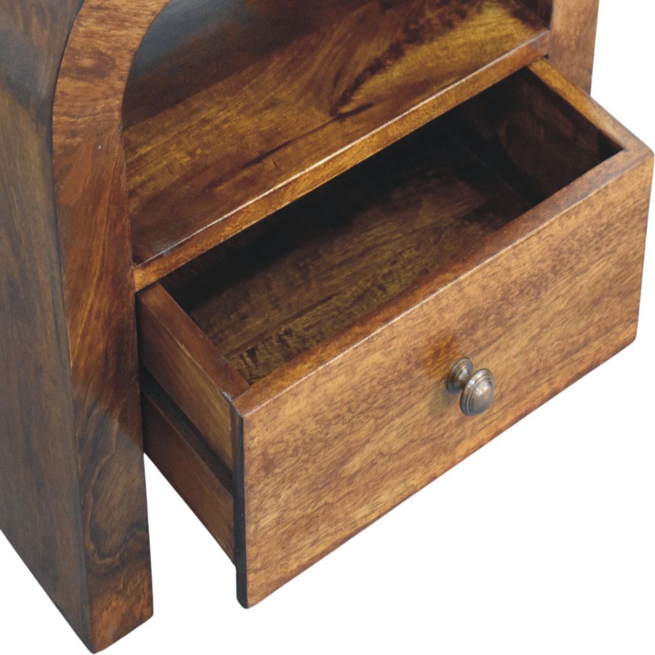 Darcy Chestnut Nightstand with Drawer and open shelf - Image 6