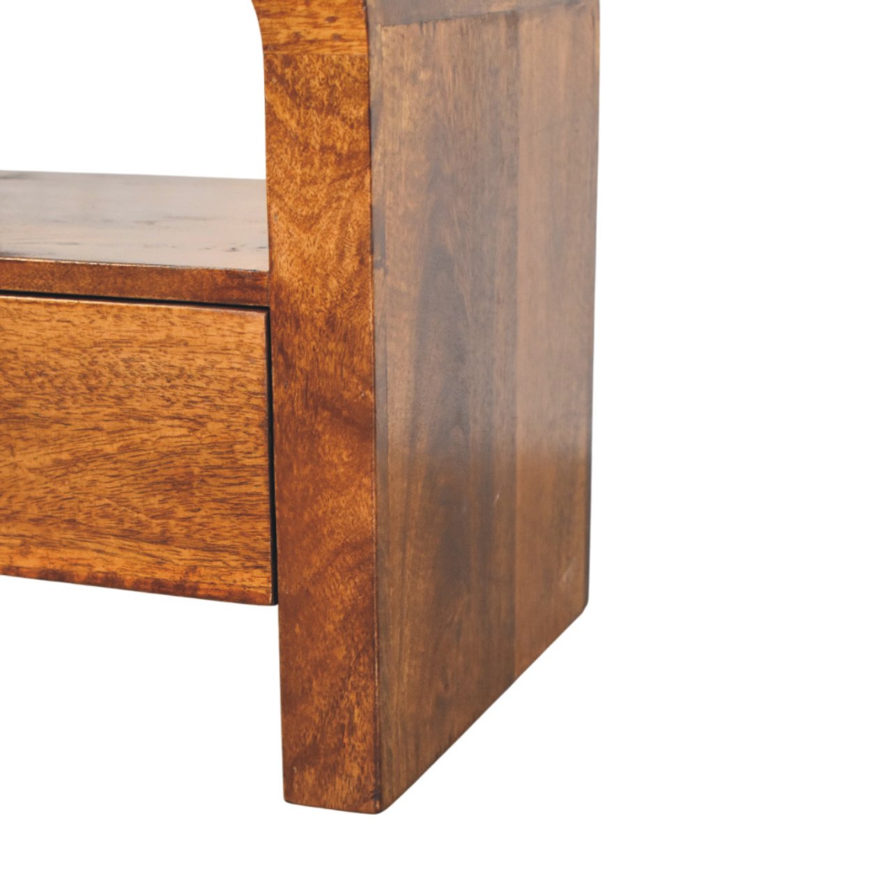Darcy Chestnut Nightstand with Drawer and open shelf - Image 7