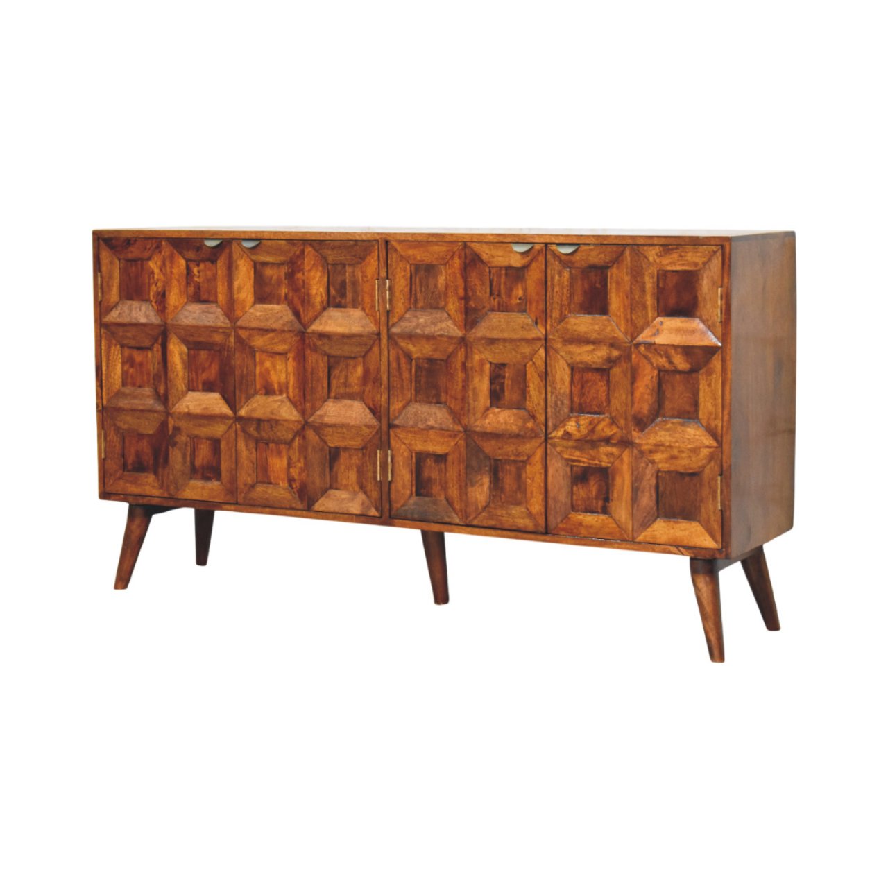 Solis Carved 4 Door Chestnut Sideboard - Image 2