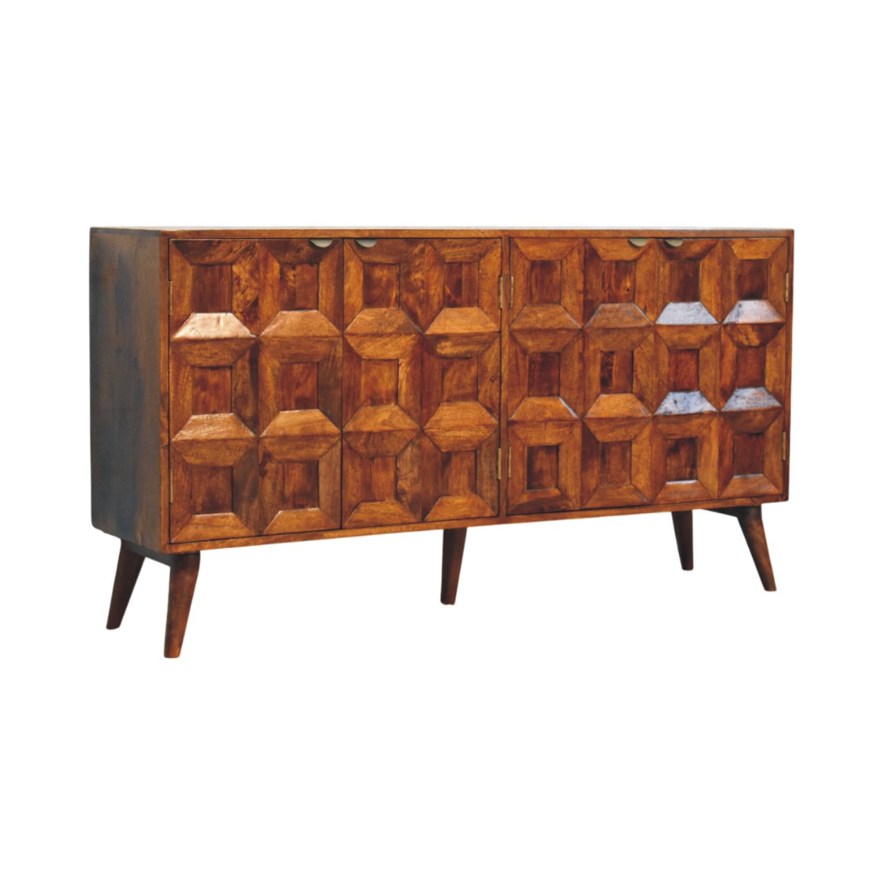 Solis Carved 4 Door Chestnut Sideboard - Image 3