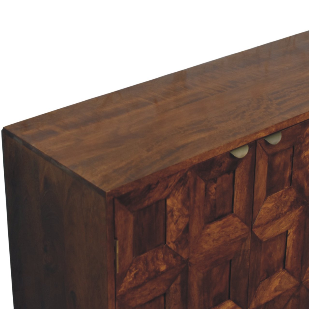 Solis Carved 4 Door Chestnut Sideboard - Image 5