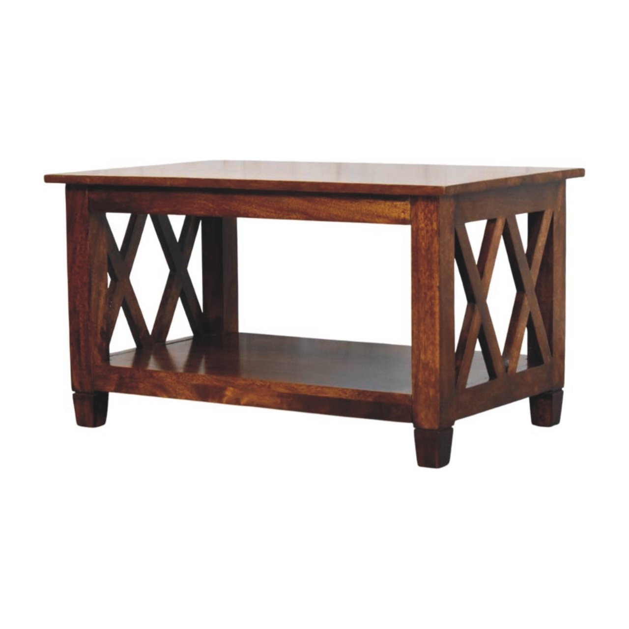 Belmont X-Frame Chestnut Coffee Table - Image 3