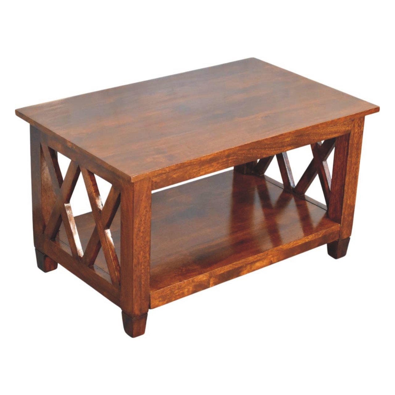 Belmont X-Frame Chestnut Coffee Table - Image 5