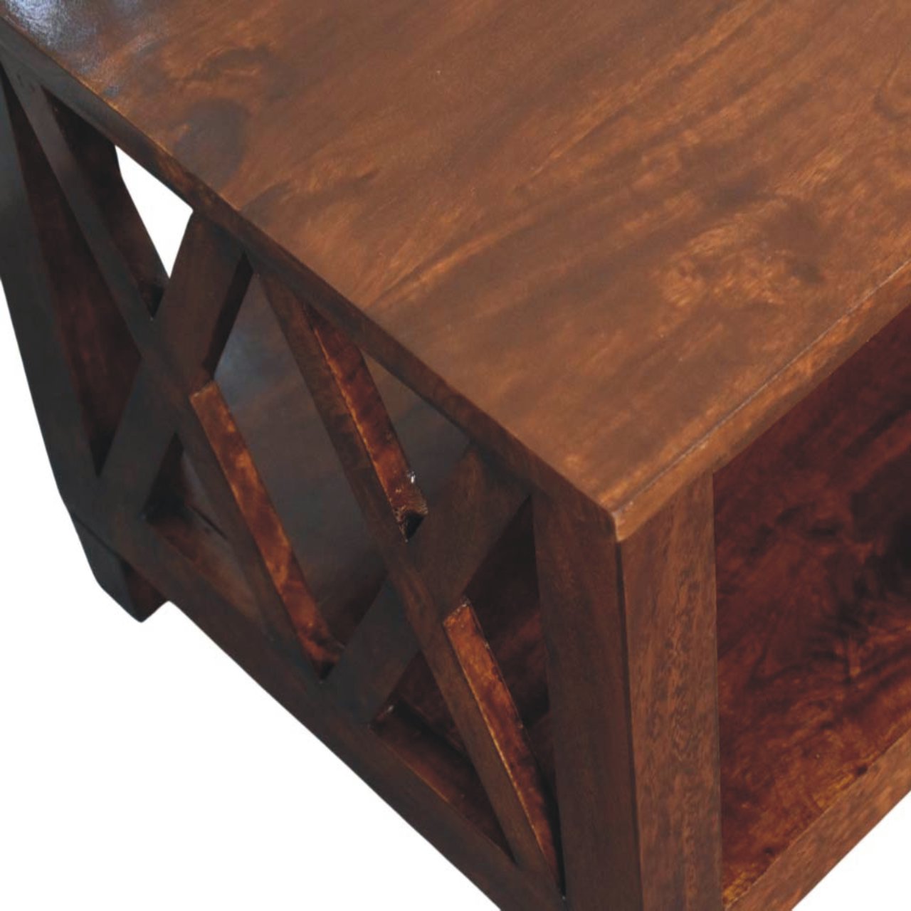 Belmont X-Frame Chestnut Coffee Table - Image 6