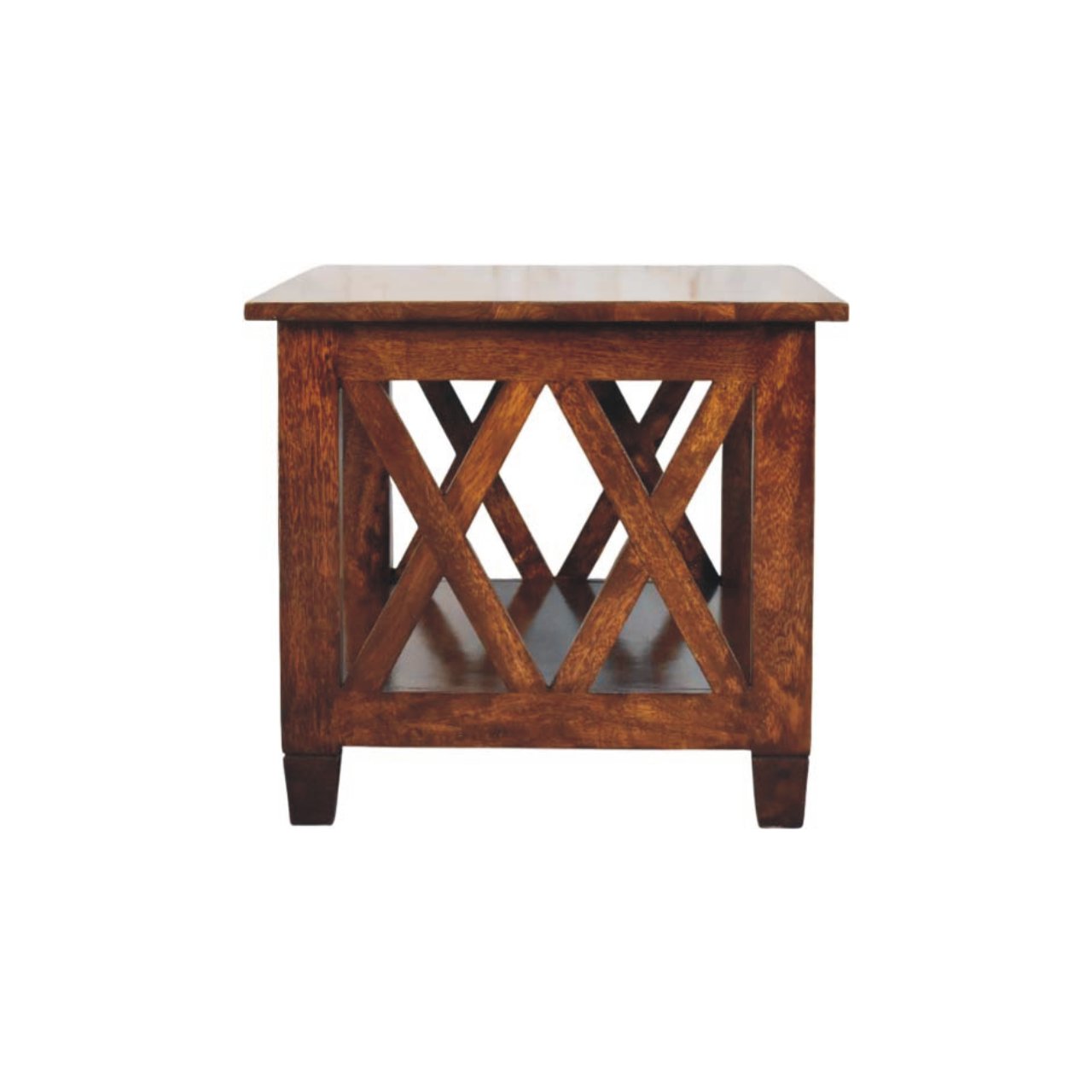 Belmont X-Frame Chestnut Coffee Table - Image 9