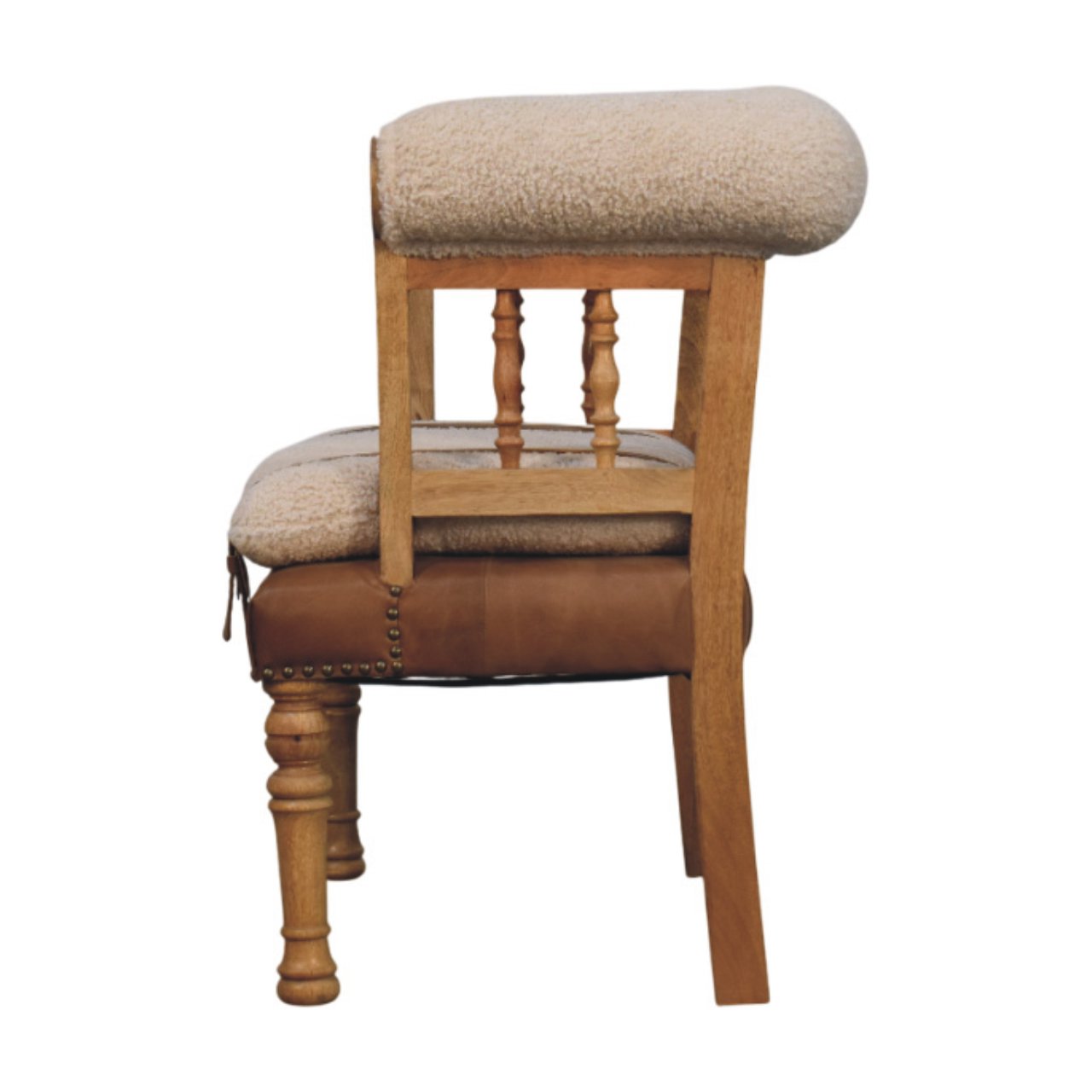 Strapped Hallway Boucle Bench - Image 8